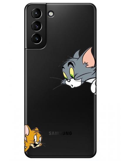 Samsung S21 Plus Tom And Jerry Şeffaf Telefon Kılıfı