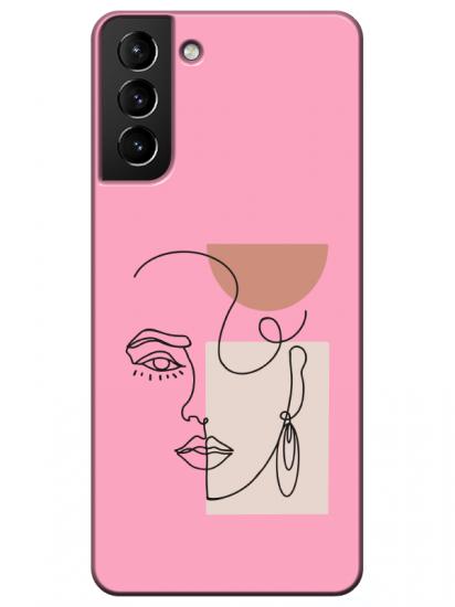 Samsung S21 Plus Women Art Pembe Telefon Kılıfı