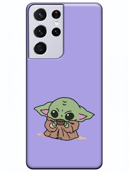 Samsung S21 Ultra Baby Yoda Lila Telefon Kılıfı