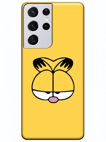 Samsung S21 Ultra Garfield Sarı Telefon Kılıfı