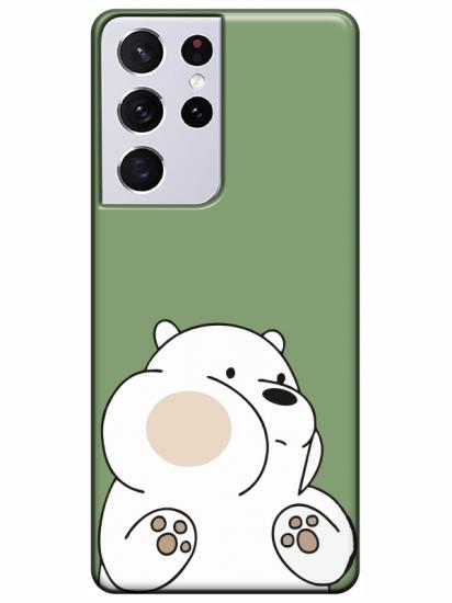 Samsung S21 Ultra Panda Yeşil Telefon Kılıfı