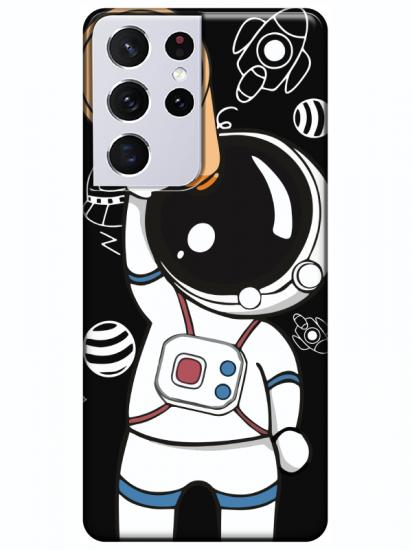 Samsung S21 Ultra Astronot Siyah Telefon Kılıfı