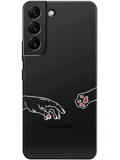 Samsung S22 Hand And Paw Şeffaf Telefon Kılıfı
