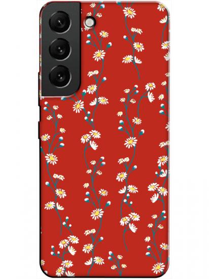 Samsung S22 Plus Papatya Sarmaşığı Kırmızı Telefon Kılıfı