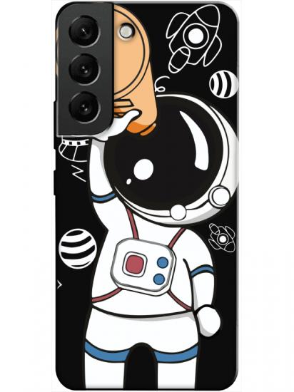 Samsung S22 Plus Astronot Siyah Telefon Kılıfı