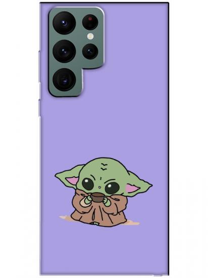 Samsung S22 Ultra Baby Yoda Lila Telefon Kılıfı