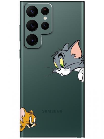 Samsung S22 Ultra Tom And Jerry Şeffaf Telefon Kılıfı