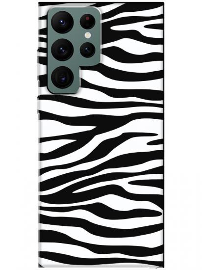 Samsung S22 Ultra Zebra Desen Siyah Telefon Kılıfı