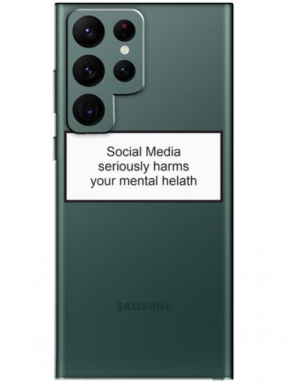 Samsung S22 Ultra Social Media Şeffaf Telefon Kılıfı