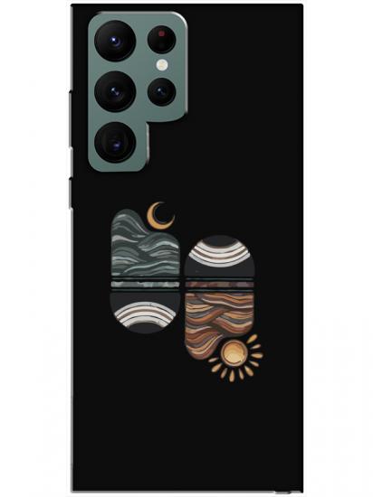 Samsung S22 Ultra Sunset Wave Siyah Telefon Kılıfı