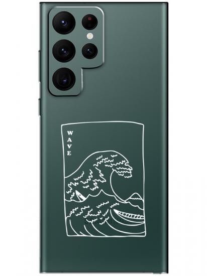 Samsung S22 Ultra Kanagawa Wave Şeffaf Telefon Kılıfı