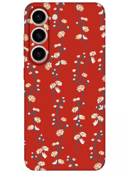 Samsung S23 Papatya Sarmaşığı Kırmızı Telefon Kılıfı