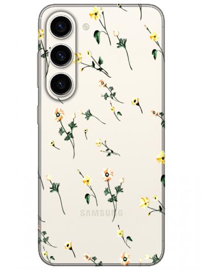 Samsung S23 Çiçekli Şeffaf Telefon Kılıfı
