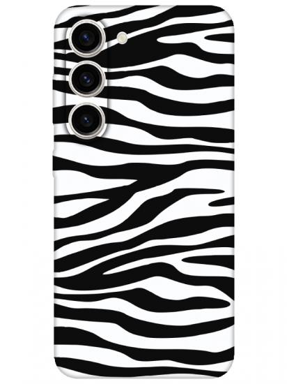 Samsung S23 Zebra Desen Siyah Telefon Kılıfı