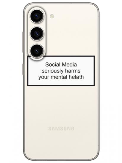 Samsung S23 Social Media Şeffaf Telefon Kılıfı