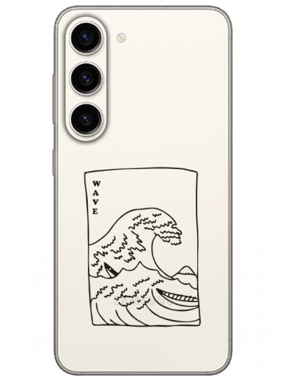 Samsung S23 Kanagawa Wave Şeffaf Telefon Kılıfı