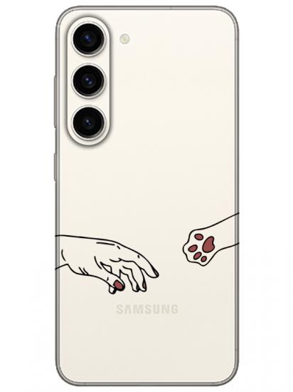 Samsung S23 Hand And Paw Şeffaf Telefon Kılıfı
