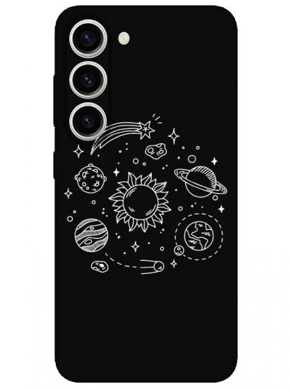 Samsung S23 Gezegen Siyah Telefon Kılıfı