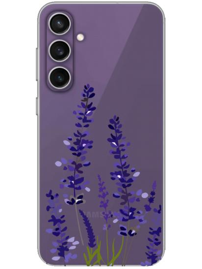 Samsung S23 FE Lavanta Desenli Şeffaf Telefon Kılıfı