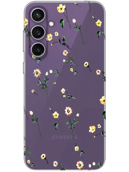 Samsung S23 FE Çiçekli Şeffaf Telefon Kılıfı