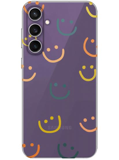 Samsung S23 FE Emoji Gülen Yüz Şeffaf Telefon Kılıfı