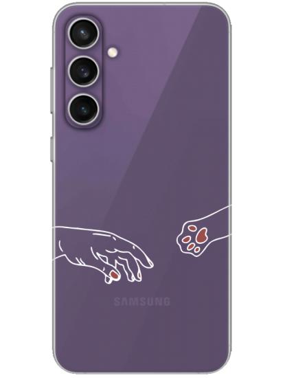 Samsung S23 FE Hand And Paw Şeffaf Telefon Kılıfı
