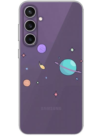Samsung S23 FE Gezegen Tasarım Şeffaf Telefon Kılıfı