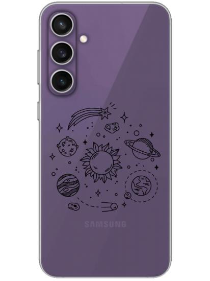 Samsung S23 FE Gezegen Şeffaf Telefon Kılıfı