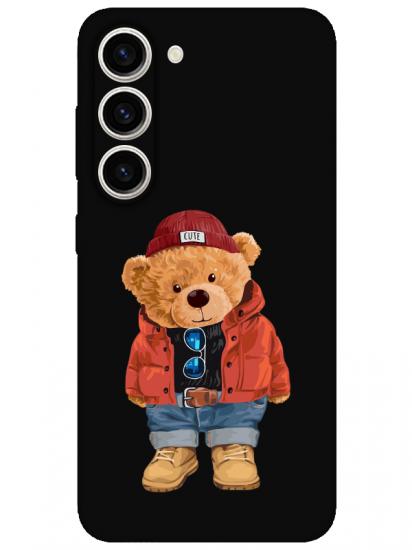 Samsung S23 Plus Teddy Bear Siyah Telefon Kılıfı