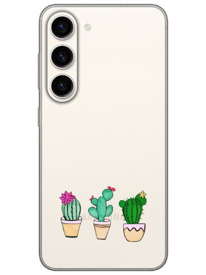 Samsung S23 Plus Kaktüs Şeffaf Telefon Kılıfı