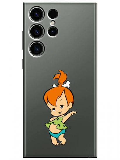 Samsung S23 Ultra Taş Devri Kız Bebek Şeffaf Telefon Kılıfı