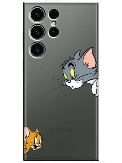 Samsung S23 Ultra Tom And Jerry Şeffaf Telefon Kılıfı