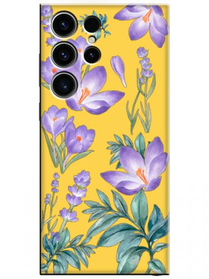 Samsung S23 Ultra Kış Çiçeği Sarı Telefon Kılıfı