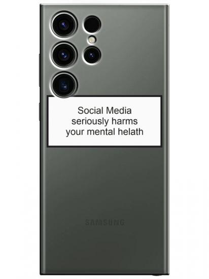 Samsung S23 Ultra Social Media Şeffaf Telefon Kılıfı