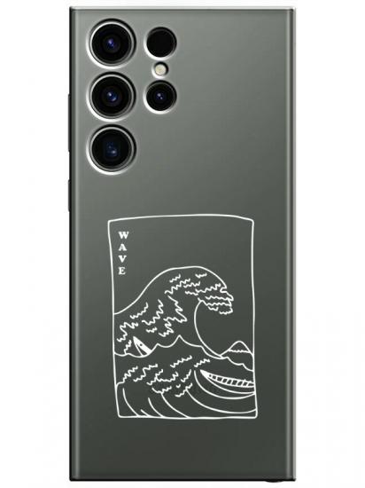 Samsung S23 Ultra Kanagawa Wave Şeffaf Telefon Kılıfı