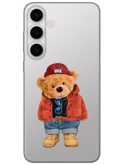 Samsung S24 Plus Teddy Bear Şeffaf Telefon Kılıfı