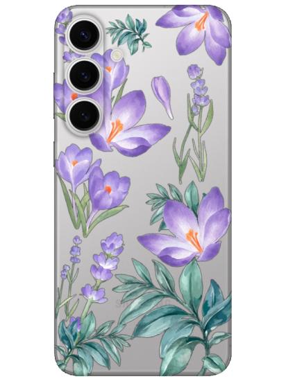 Samsung S24 Kış Çiçeği Şeffaf Telefon Kılıfı