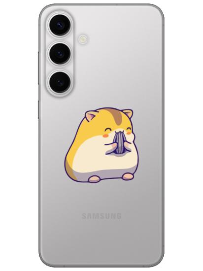 Samsung S24 Plus Sevimli Hamster Şeffaf Telefon Kılıfı