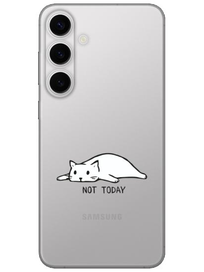 Samsung S24 Not Today Kedi Şeffaf Telefon Kılıfı