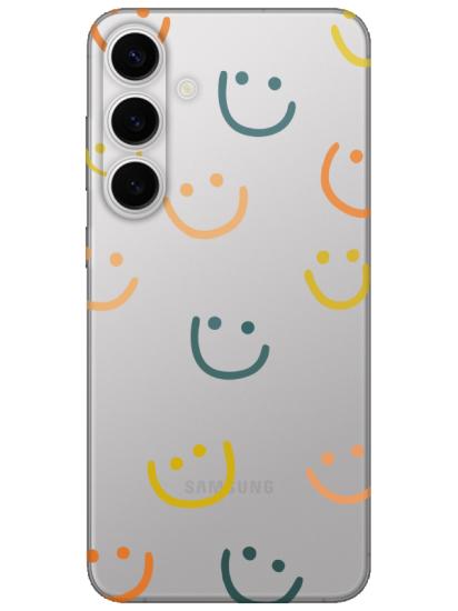 Samsung S24 Plus Emoji Gülen Yüz Şeffaf Telefon Kılıfı