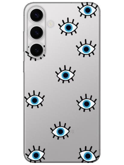 Samsung S24 Nazar Gözler Şeffaf Telefon Kılıfı