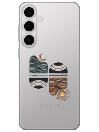 Samsung S24 Sunset Wave Şeffaf Telefon Kılıfı