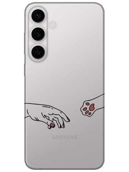 Samsung S24 Hand And Paw Şeffaf Telefon Kılıfı