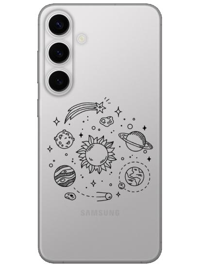 Samsung S24 Gezegen Şeffaf Telefon Kılıfı
