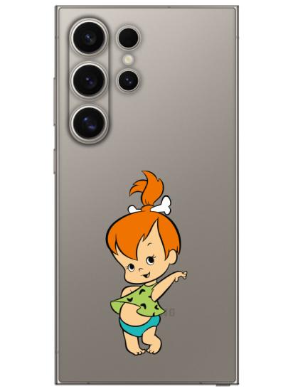 Samsung S24 Ultra Taş Devri Kız Bebek Şeffaf Telefon Kılıfı
