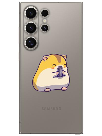 Samsung S24 Ultra Sevimli Hamster Şeffaf Telefon Kılıfı