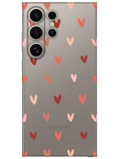 Samsung S24 Ultra Kalp Desen Şeffaf Telefon Kılıfı