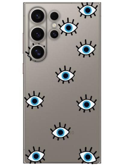 Samsung S24 Ultra Nazar Gözler Şeffaf Telefon Kılıfı