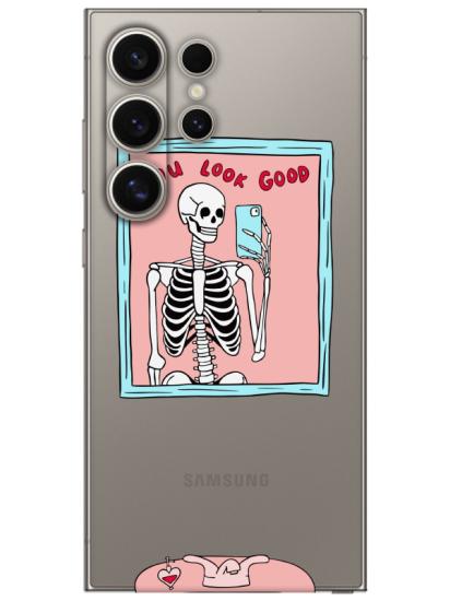 Samsung S24 Ultra You Look Good İskelet Şeffaf Telefon Kılıfı