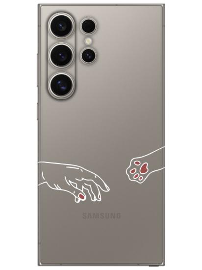 Samsung S24 Ultra Hand And Paw Şeffaf Telefon Kılıfı
